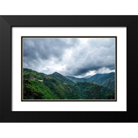 Hills And Vally Black Modern Wood Framed Art Print with Double Matting by Orlando