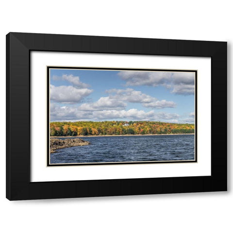 Lake View Black Modern Wood Framed Art Print with Double Matting by Orlando