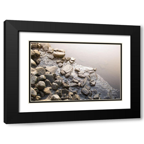 Stoney Hill Black Modern Wood Framed Art Print with Double Matting by Orlando