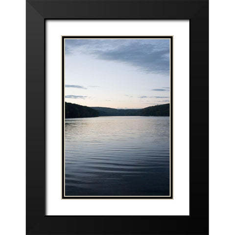 Lake Ripples Black Modern Wood Framed Art Print with Double Matting by Orlando