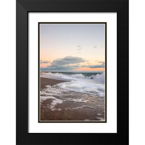 Ocean Foam Black Modern Wood Framed Art Print with Double Matting by Orlando