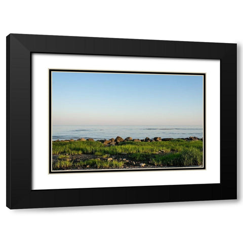 Rocky Shore Black Modern Wood Framed Art Print with Double Matting by Orlando