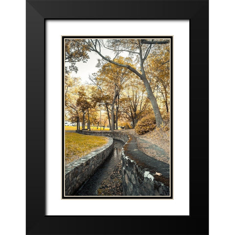 Stone Moat Black Modern Wood Framed Art Print with Double Matting by Orlando