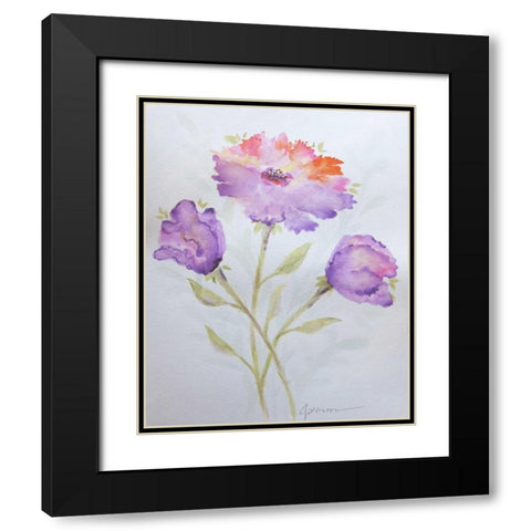 Poppies 2 Black Modern Wood Framed Art Print with Double Matting by Pearson, Debbie