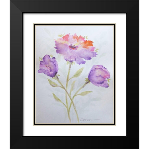 Poppies 2 Black Modern Wood Framed Art Print with Double Matting by Pearson, Debbie