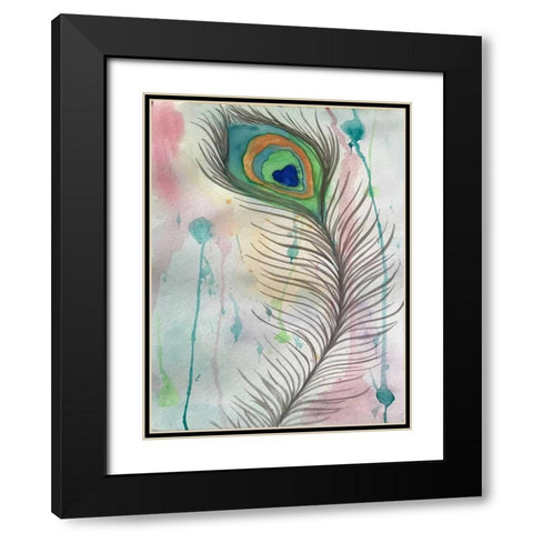 Feather 555 Black Modern Wood Framed Art Print with Double Matting by Pearson, Debbie