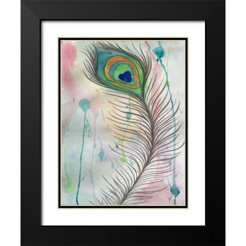 Feather 555 Black Modern Wood Framed Art Print with Double Matting by Pearson, Debbie