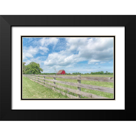 Illustrious Stretch Black Modern Wood Framed Art Print with Double Matting by DeLuca, Pat