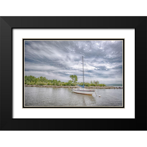 Bannerman Island Black Modern Wood Framed Art Print with Double Matting by DeLuca, Pat