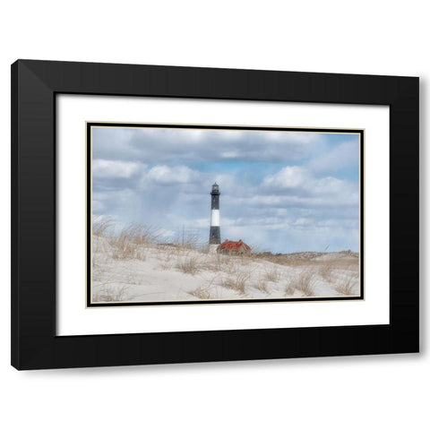 Fire Island Lighthouse Black Modern Wood Framed Art Print with Double Matting by DeLuca, Pat