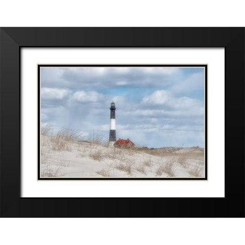 Fire Island Lighthouse Black Modern Wood Framed Art Print with Double Matting by DeLuca, Pat