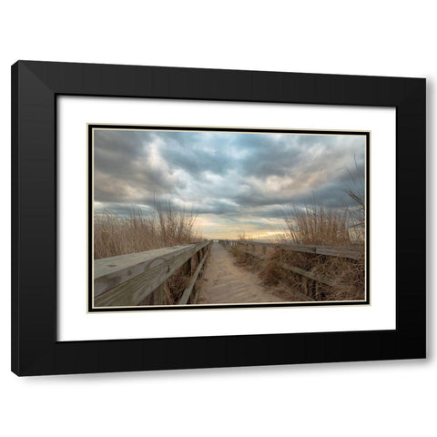 East Islip Sunset Black Modern Wood Framed Art Print with Double Matting by DeLuca, Pat