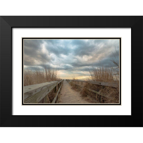 East Islip Sunset Black Modern Wood Framed Art Print with Double Matting by DeLuca, Pat