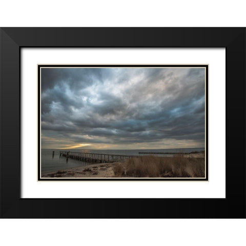 East Islip Sunset 2 Black Modern Wood Framed Art Print with Double Matting by DeLuca, Pat