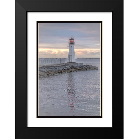 Patchogue Sunrise Black Modern Wood Framed Art Print with Double Matting by DeLuca, Pat