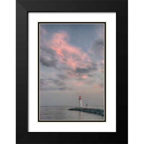 Patchogue Sunset Black Modern Wood Framed Art Print with Double Matting by DeLuca, Pat