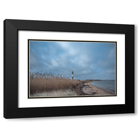Fire Island Lighthouse Black Modern Wood Framed Art Print with Double Matting by DeLuca, Pat