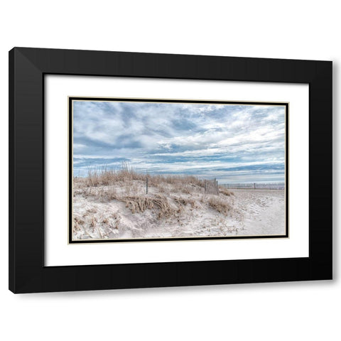 Lighthouse Beach Black Modern Wood Framed Art Print with Double Matting by DeLuca, Pat