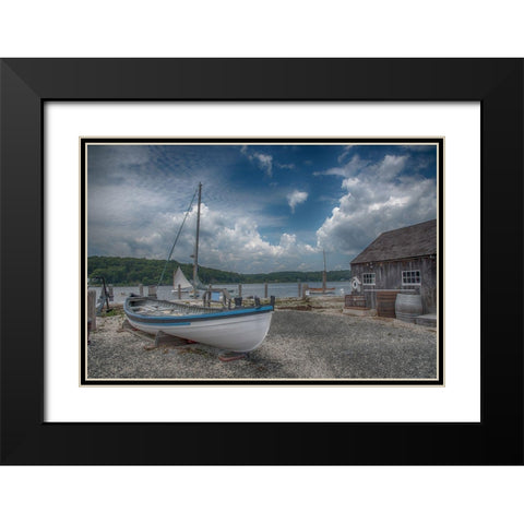 Mystic Seaport Black Modern Wood Framed Art Print with Double Matting by DeLuca, Pat