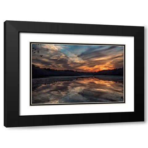 Priority Of Reflection Black Modern Wood Framed Art Print with Double Matting by DeLuca, Pat