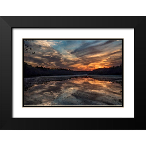 Priority Of Reflection Black Modern Wood Framed Art Print with Double Matting by DeLuca, Pat