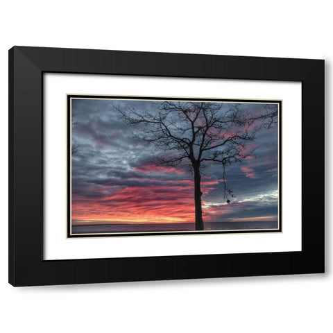 Distorted Solution Black Modern Wood Framed Art Print with Double Matting by DeLuca, Pat