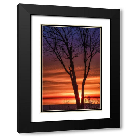 Love And Fire Black Modern Wood Framed Art Print with Double Matting by DeLuca, Pat