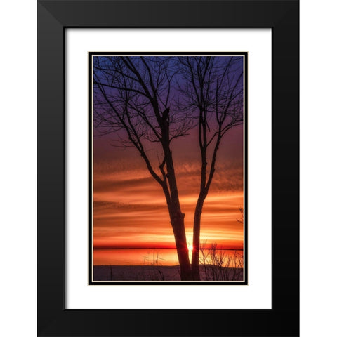 Love And Fire Black Modern Wood Framed Art Print with Double Matting by DeLuca, Pat