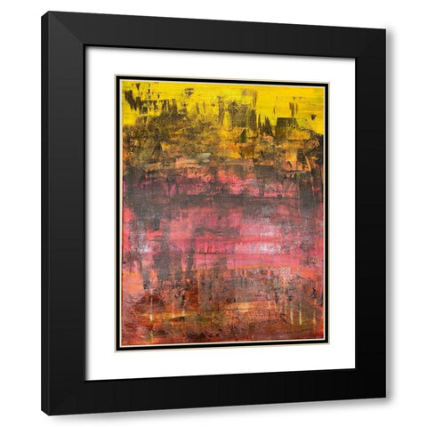 Distressed Vision 1 Black Modern Wood Framed Art Print with Double Matting by Spina, Phyllis
