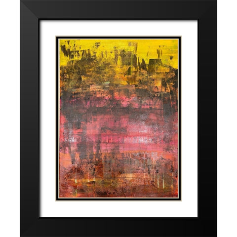 Distressed Vision 1 Black Modern Wood Framed Art Print with Double Matting by Spina, Phyllis
