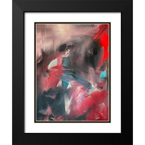 Smeared Movements 1 Black Modern Wood Framed Art Print with Double Matting by Spina, Phyllis