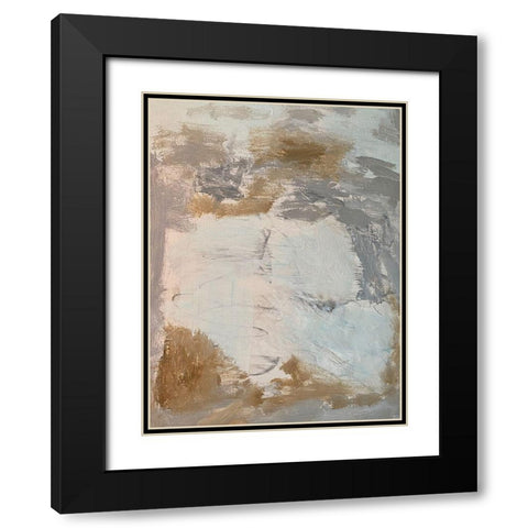 Neutral Strokes 1 Black Modern Wood Framed Art Print with Double Matting by Spina, Phyllis