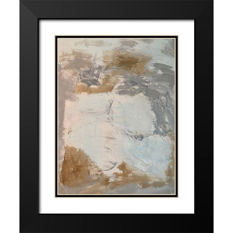Neutral Strokes 1 Black Modern Wood Framed Art Print with Double Matting by Spina, Phyllis