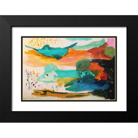 Floating Black Modern Wood Framed Art Print with Double Matting by Spina, Phyllis