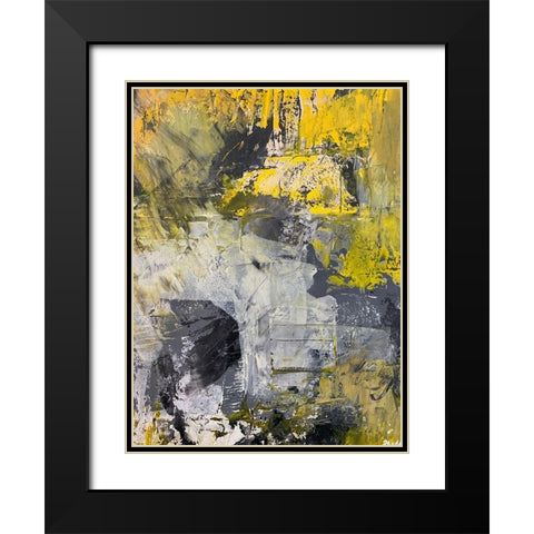 Shinning Abstract 1 Black Modern Wood Framed Art Print with Double Matting by Spina, Phyllis