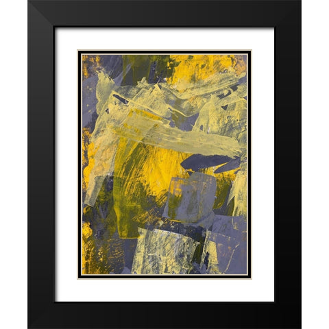 Shinning Abstract 2 Black Modern Wood Framed Art Print with Double Matting by Spina, Phyllis