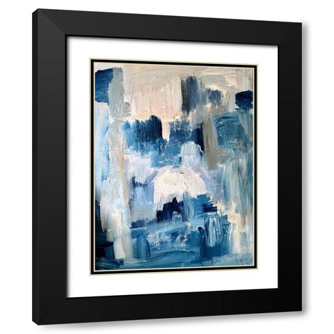 Blue Wonder Black Modern Wood Framed Art Print with Double Matting by Spina, Phyllis