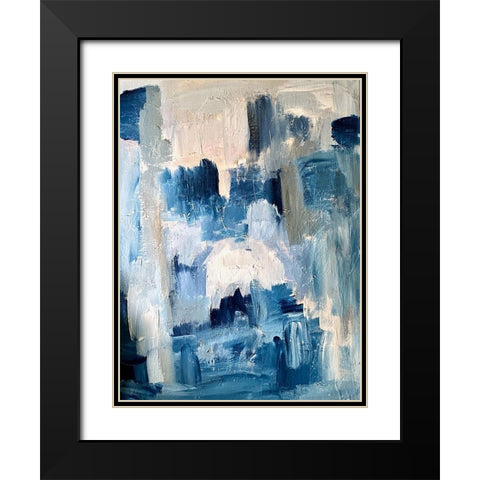 Blue Wonder Black Modern Wood Framed Art Print with Double Matting by Spina, Phyllis