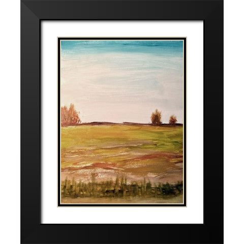 Greener Feeling Black Modern Wood Framed Art Print with Double Matting by Spina, Phyllis