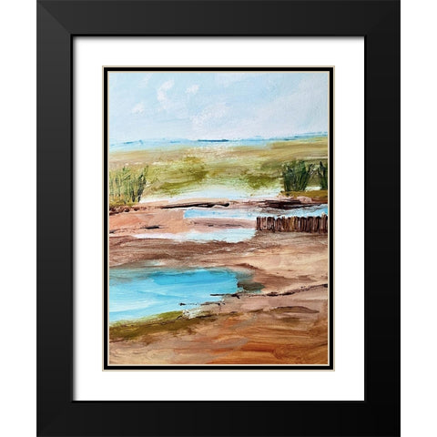 Underlined Absence Black Modern Wood Framed Art Print with Double Matting by Spina, Phyllis