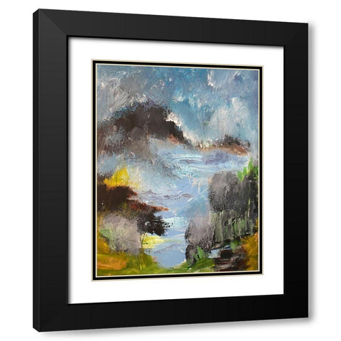 Heavy Seasons Black Modern Wood Framed Art Print with Double Matting by Spina, Phyllis