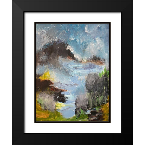 Heavy Seasons Black Modern Wood Framed Art Print with Double Matting by Spina, Phyllis
