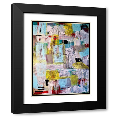 Dry Patterns Black Modern Wood Framed Art Print with Double Matting by Spina, Phyllis