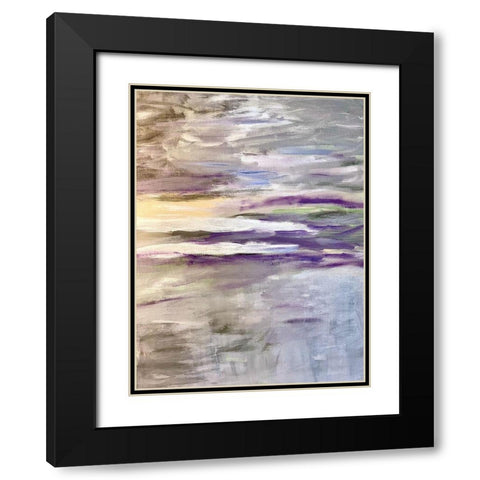 Lilac Black Modern Wood Framed Art Print with Double Matting by Spina, Phyllis