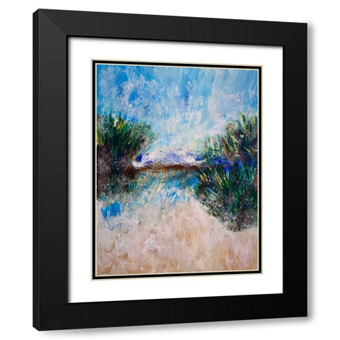Seaside Black Modern Wood Framed Art Print with Double Matting by Spina, Phyllis