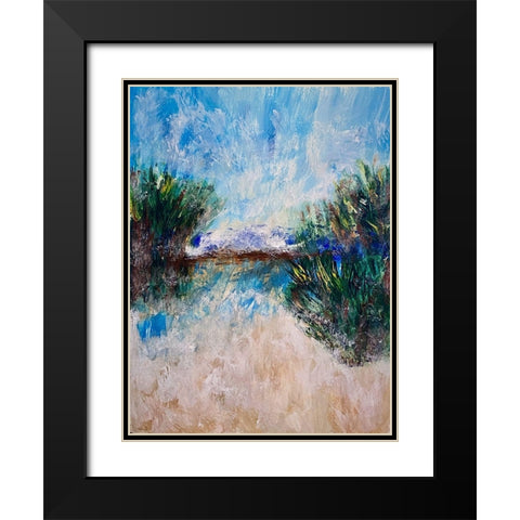Seaside Black Modern Wood Framed Art Print with Double Matting by Spina, Phyllis