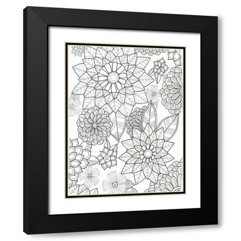 Floral Black Modern Wood Framed Art Print with Double Matting by Varacek, Pam