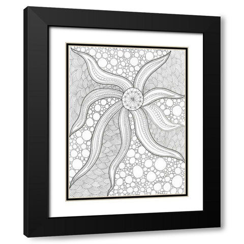 Coastal Starfish Black Modern Wood Framed Art Print with Double Matting by Varacek, Pam