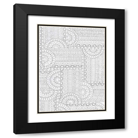 Geometric 2 Black Modern Wood Framed Art Print with Double Matting by Varacek, Pam