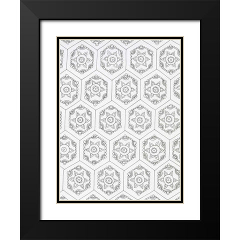 Geometric 3 Black Modern Wood Framed Art Print with Double Matting by Varacek, Pam